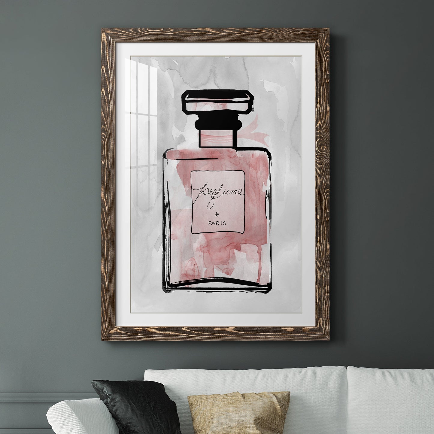 Blush Wash Perfume - Premium Framed Print - Distressed Barnwood Frame - Ready to Hang