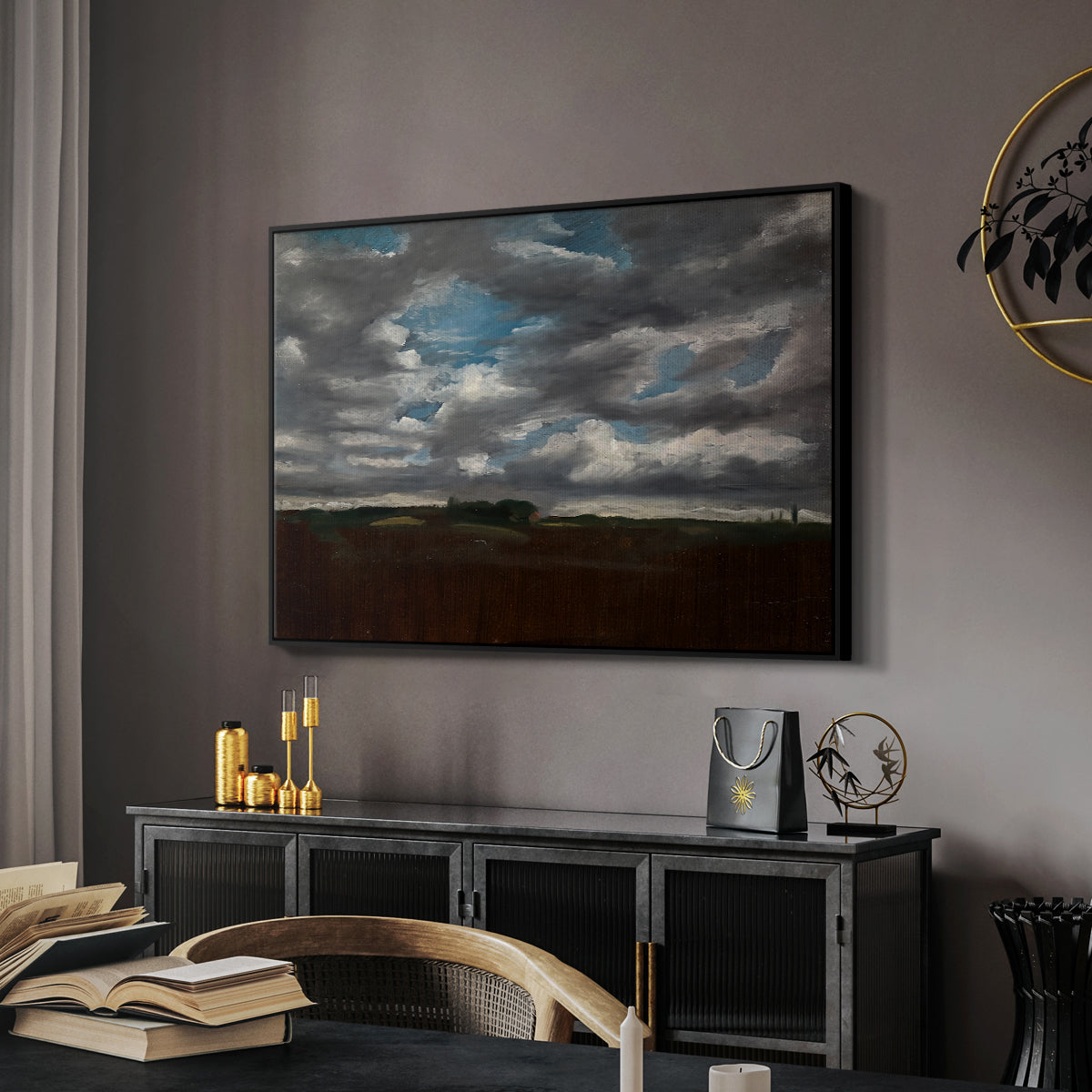 Extensive Landscape with Grey Clouds, c. 1821-1822 - Floater Framed Canvas Print