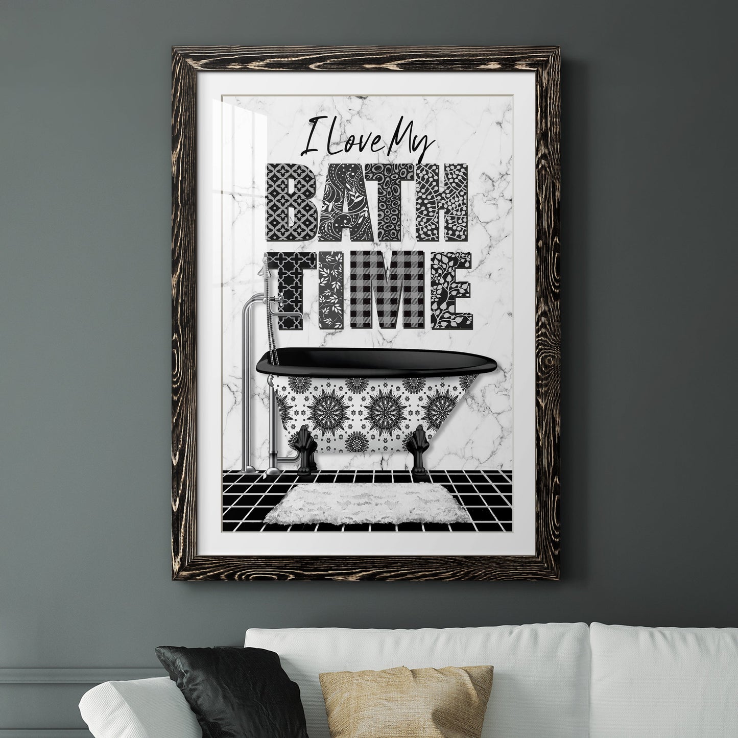 Bath Time - Premium Framed Print - Distressed Barnwood Frame - Ready to Hang