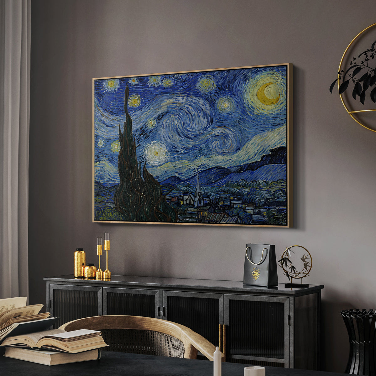 The Starry Night, 1889 - Floater Framed Canvas Print