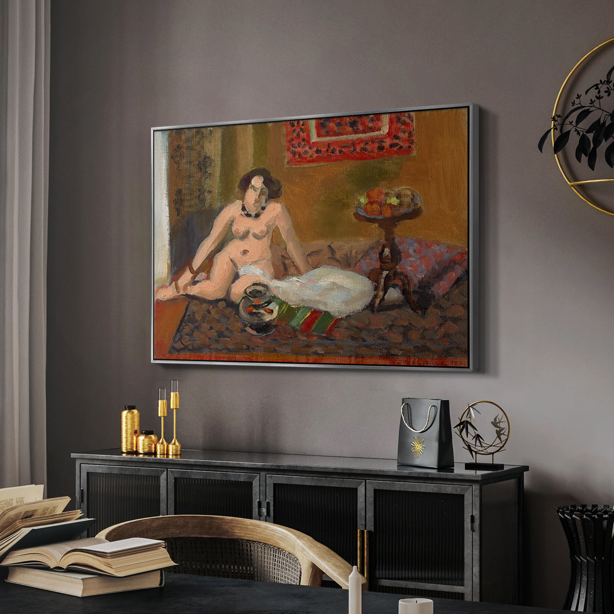 Nude with Goldfish (Nu aux poissons rouges), c. 1922 - Floater Framed Canvas Print