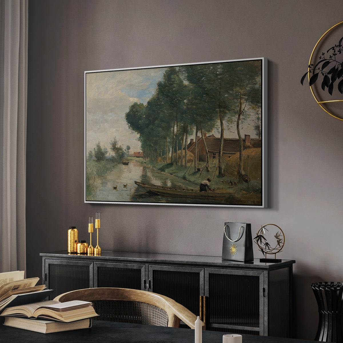 Landscape at Arleux-du-Nord, c. 1871-1874 - Floater Framed Canvas Print