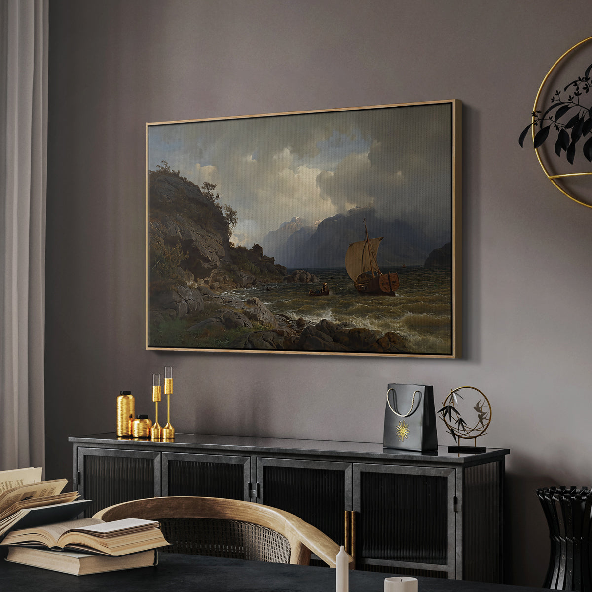 From the Western Coast of Norway, 1862 - Floater Framed Canvas Print