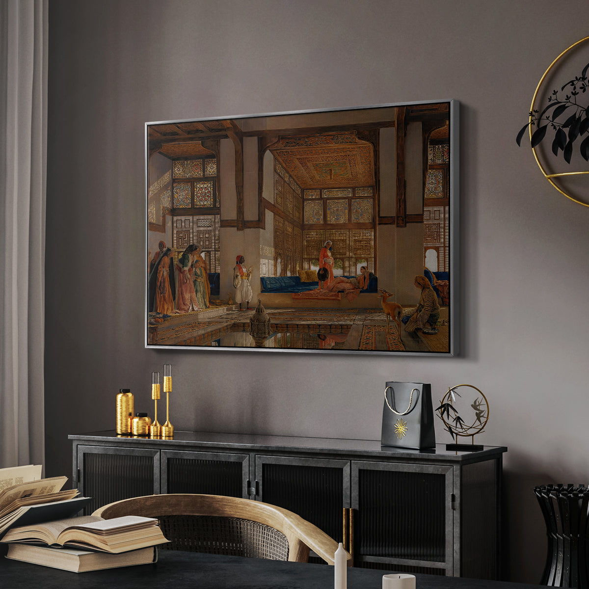 A Lady Receiving Visitors (The Reception), 1873 - Floater Framed Canvas Print