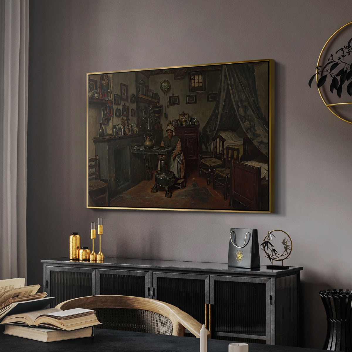 Interior, c. 1865-1870 - Floater Framed Canvas Print