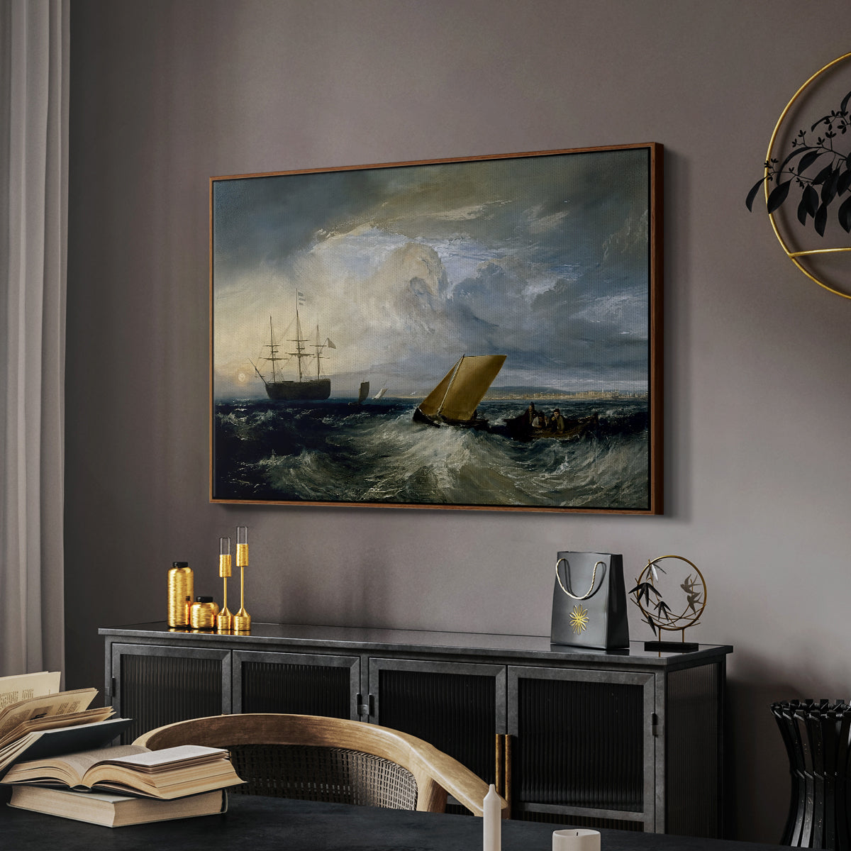 Sheerness as Seen from the Nore, 1808 - Floater Framed Canvas Print