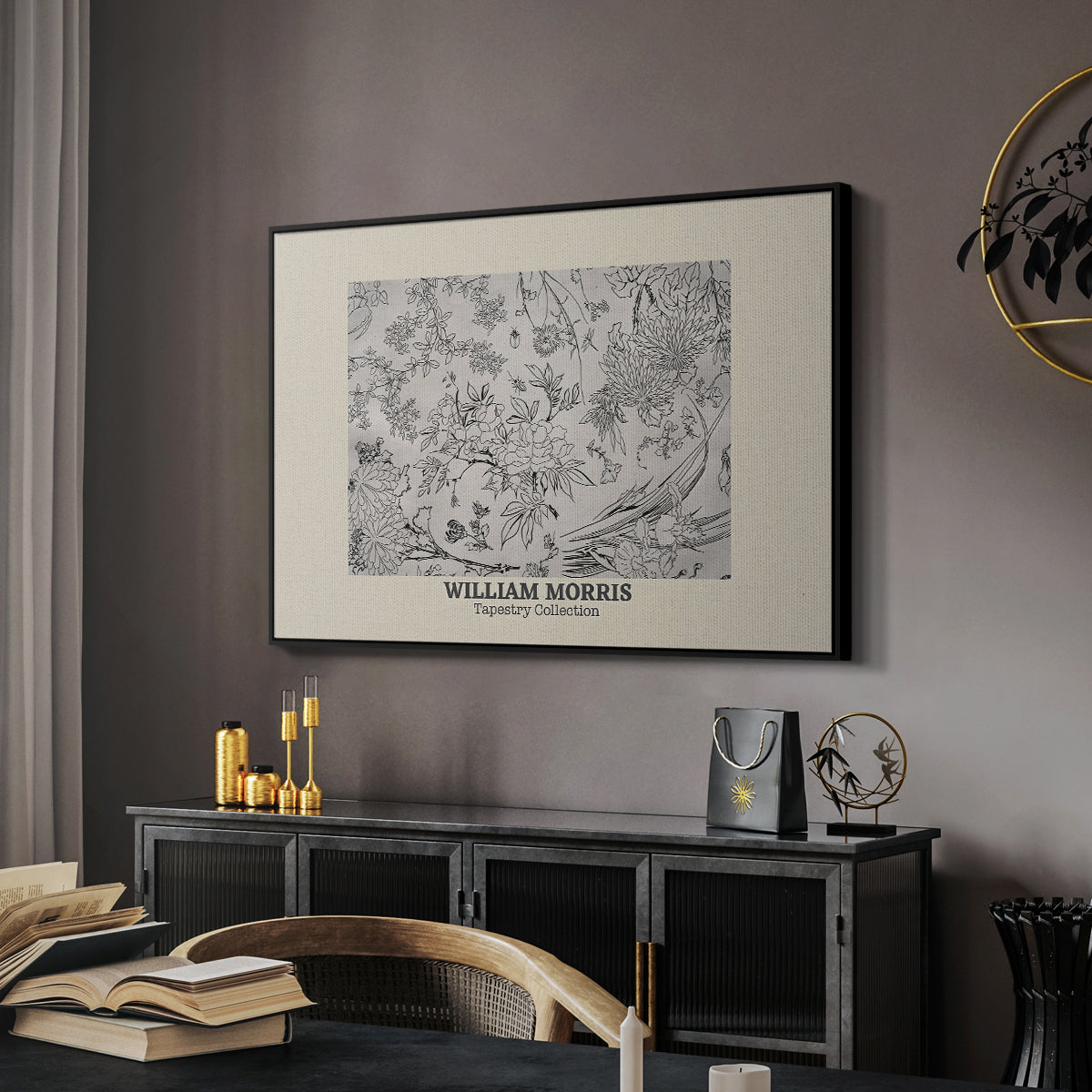 Fleurs, 1866 (Morris Inspired) - Floater Framed Canvas Print