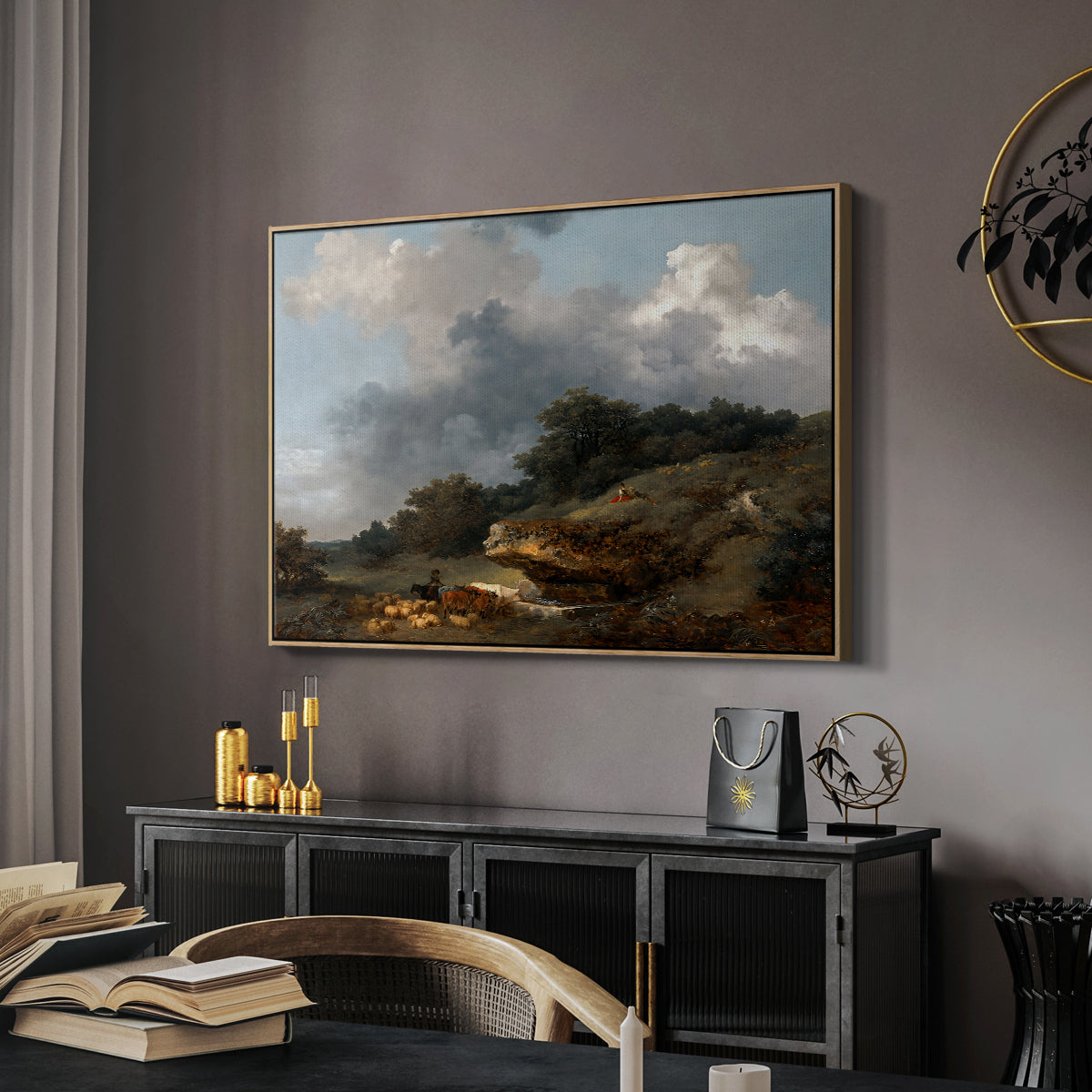 The Watering Place, c. 1765 - Floater Framed Canvas Print