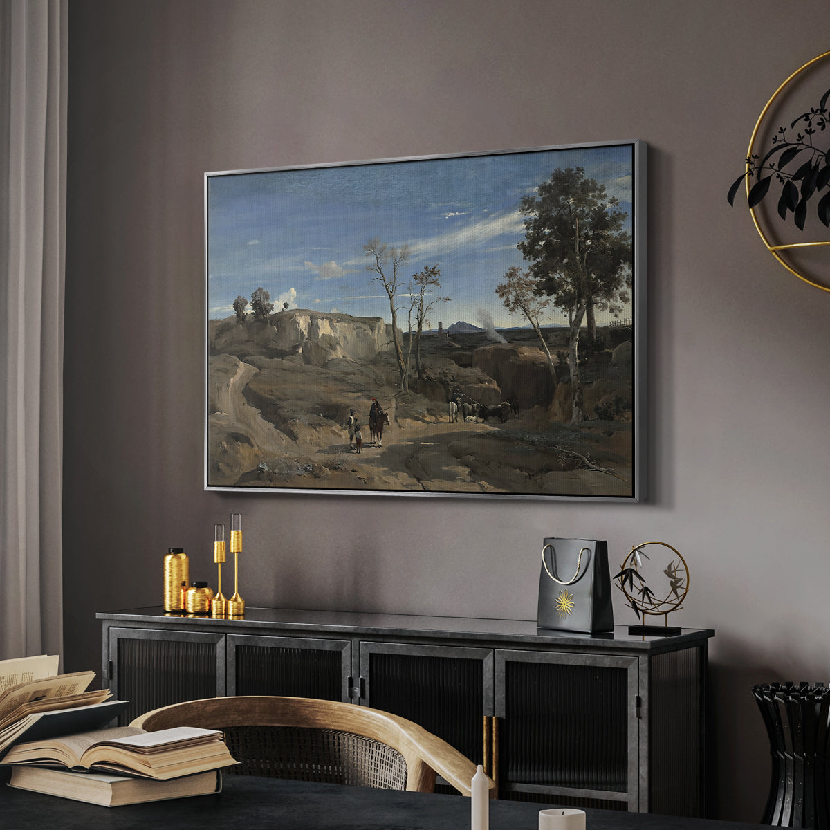 La Cervara, the Roman Campagna, c. 1830-1831 - Floater Framed Canvas Print
