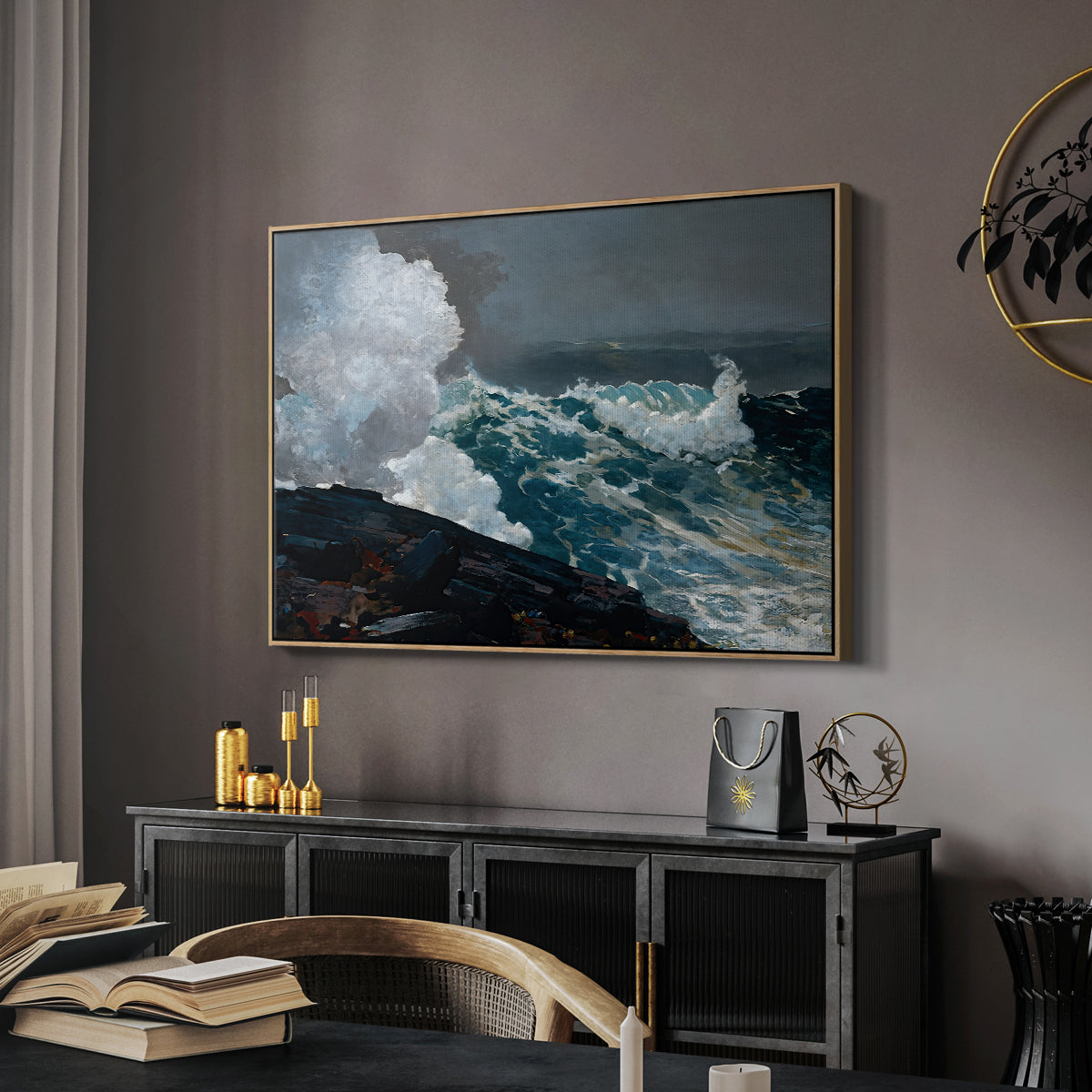 Northeaster, 1895 - Floater Framed Canvas Print