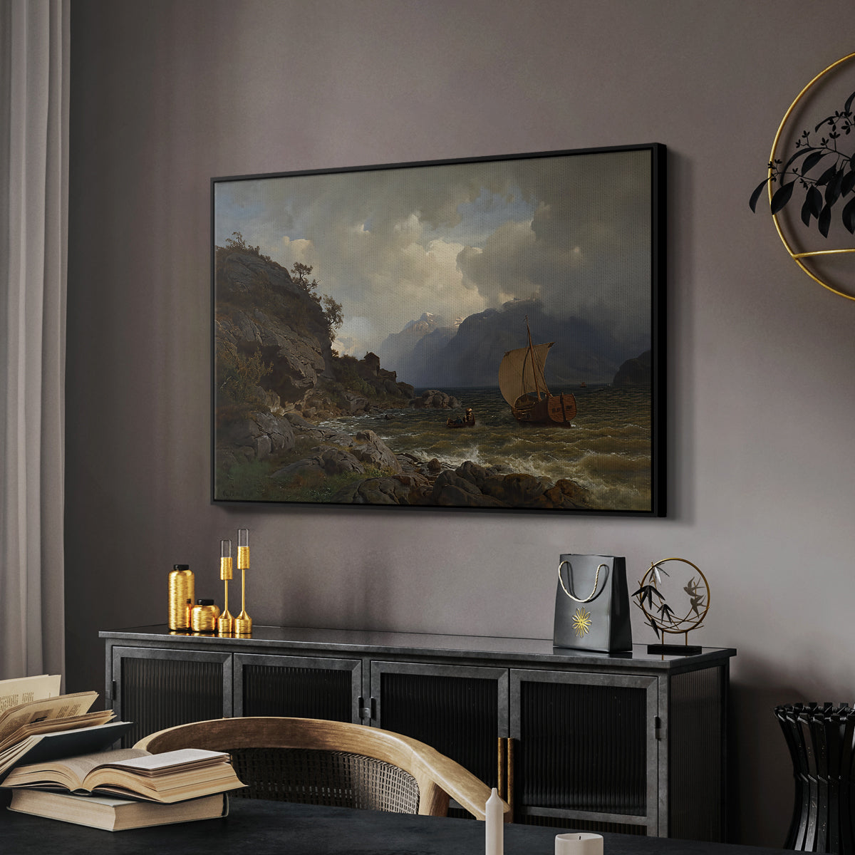 From the Western Coast of Norway, 1862 - Floater Framed Canvas Print