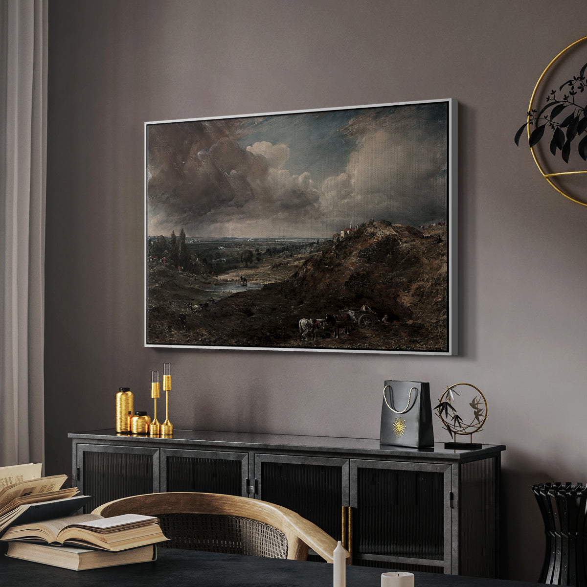 Branch Hill Pond, Hampstead Heath, c. 1828 - Floater Framed Canvas Print
