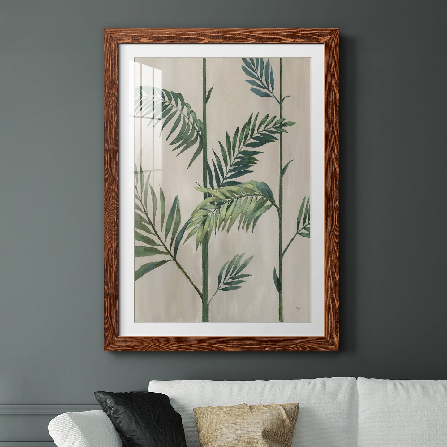 Modern Fronds II - Premium Framed Print - Distressed Barnwood Frame - Ready to Hang