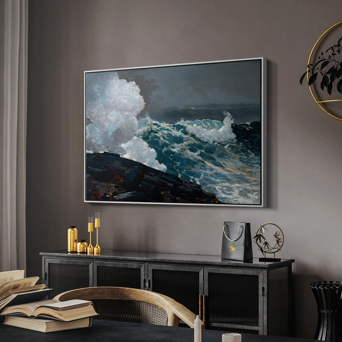Northeaster, 1895 - Floater Framed Canvas Print