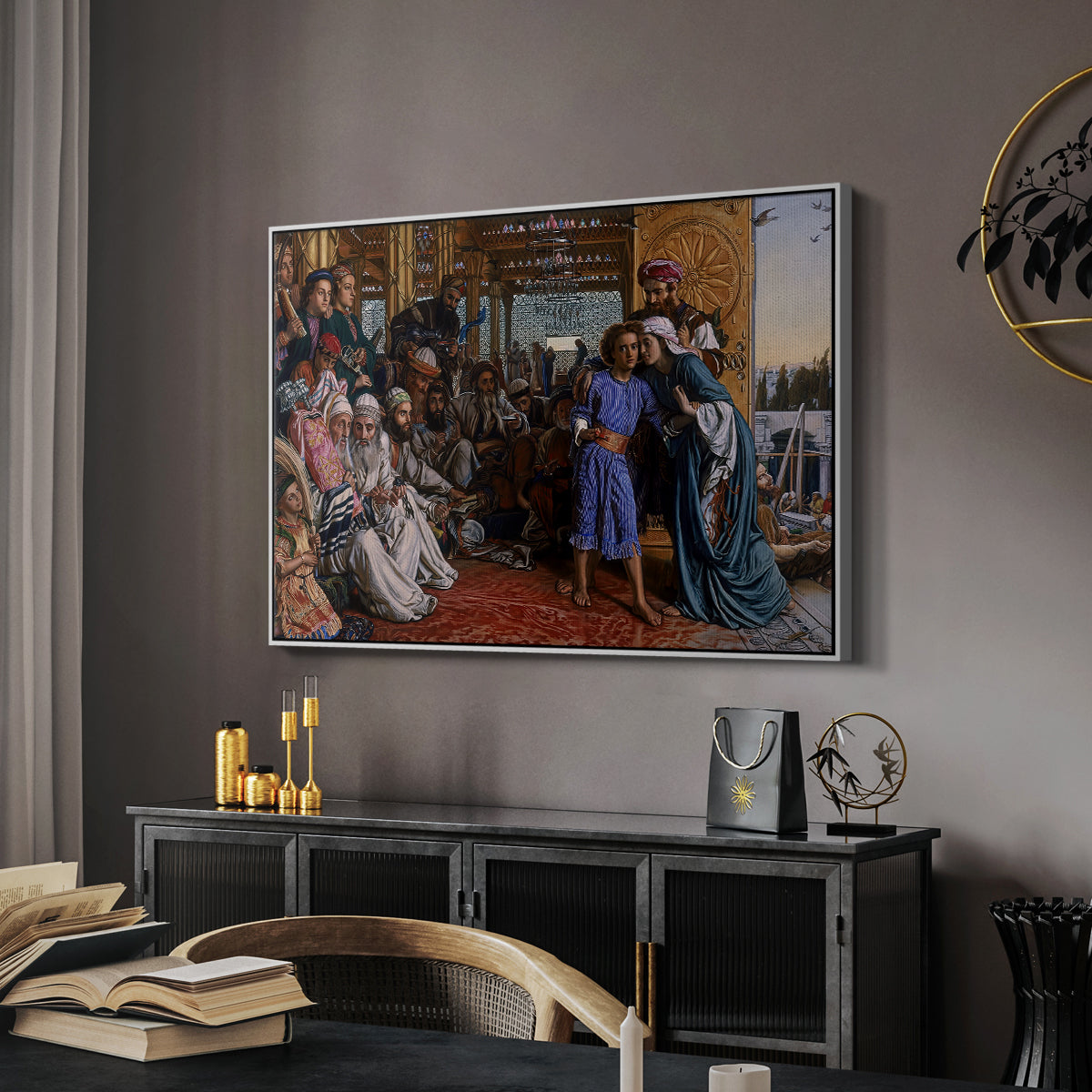 The Finding of the Saviour in the Temple, 1854-1860 - Floater Framed Canvas Print