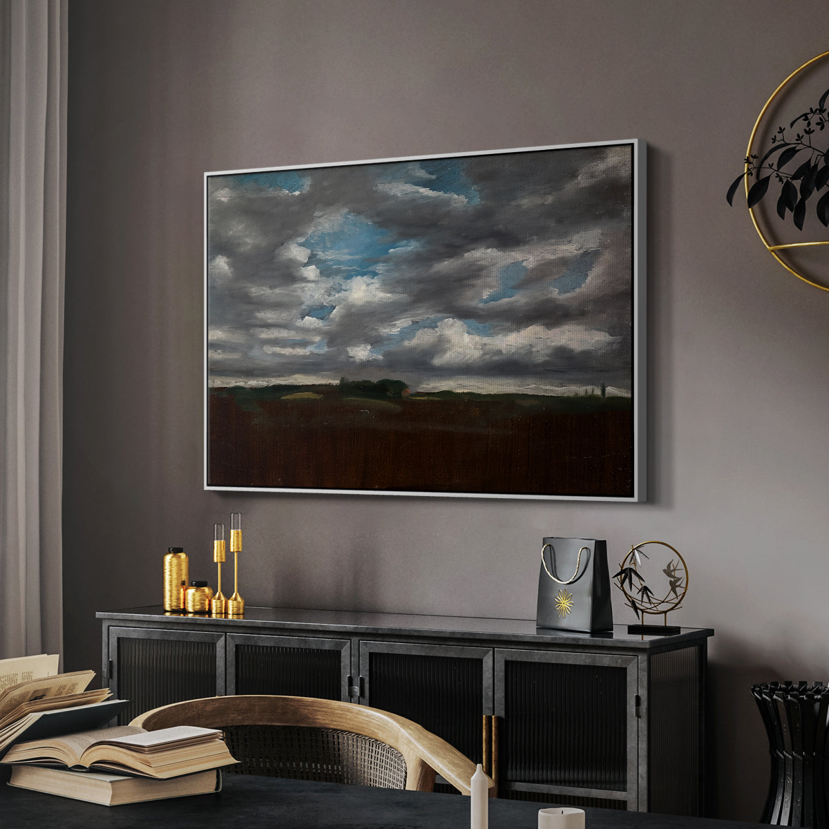 Extensive Landscape with Grey Clouds, c. 1821-1822 - Floater Framed Canvas Print
