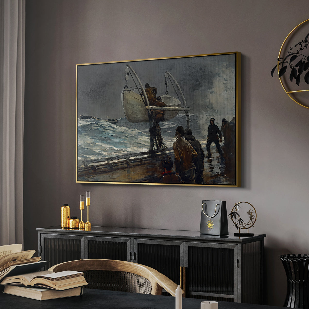 The Signal of Distress, c. 1896 - Floater Framed Canvas Print