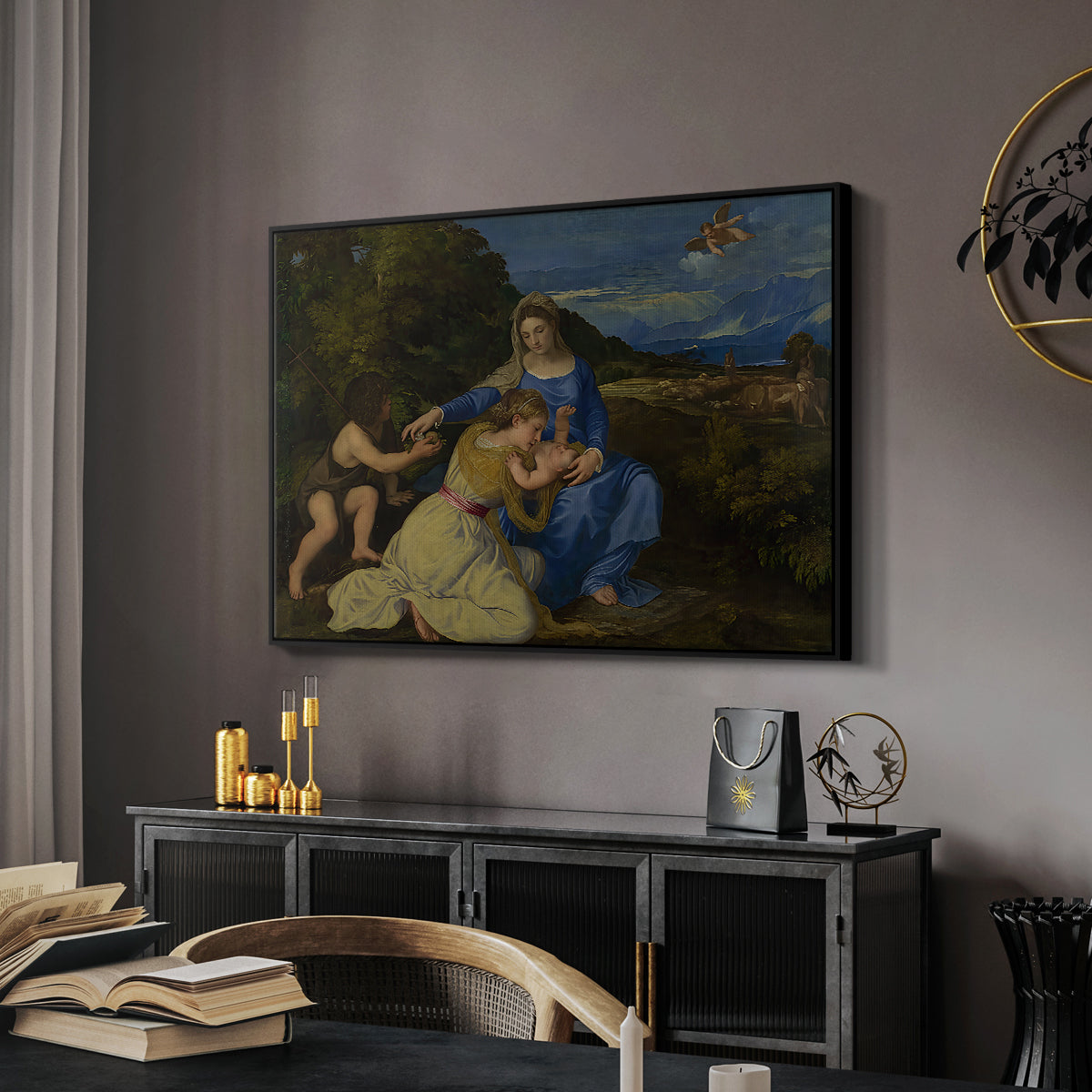 The Aldobrandini Madonna, 1532 - Floater Framed Canvas Print