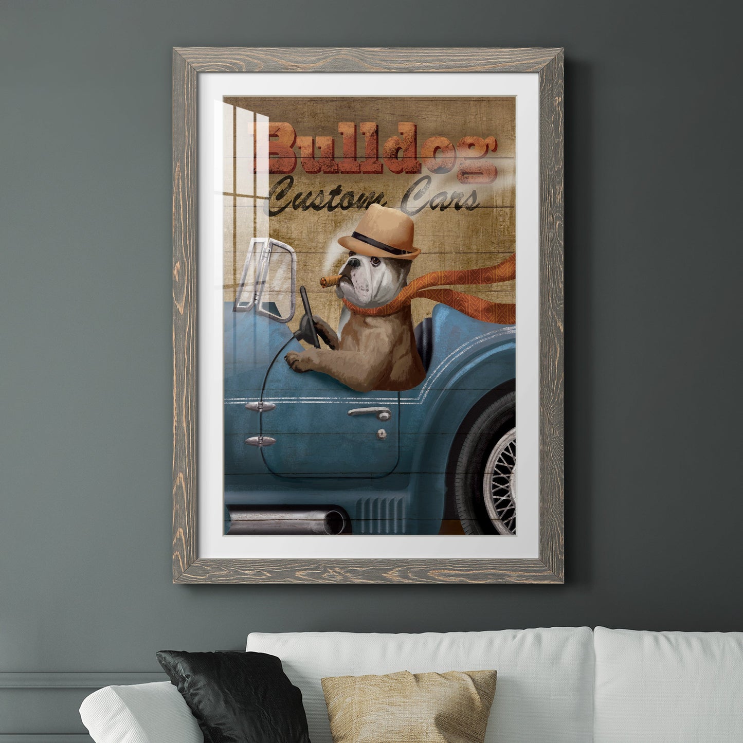 Bulldog Custom Cars - Premium Framed Print - Distressed Barnwood Frame - Ready to Hang