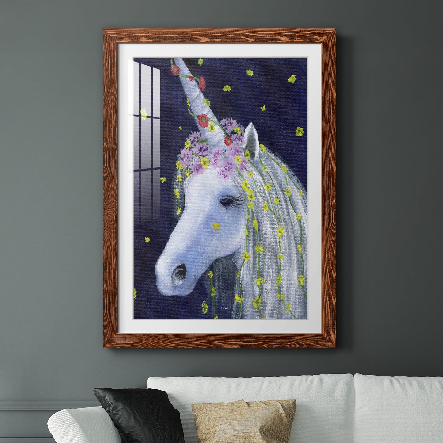 Unicorn IV - Premium Framed Print - Distressed Barnwood Frame - Ready to Hang