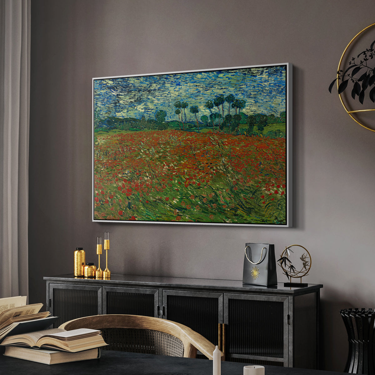 Field with Poppies, 1889 - Floater Framed Canvas Print