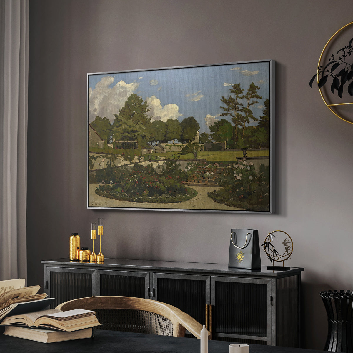 The Painter's Garden at Saint-Privé, 1886 - Floater Framed Canvas Print