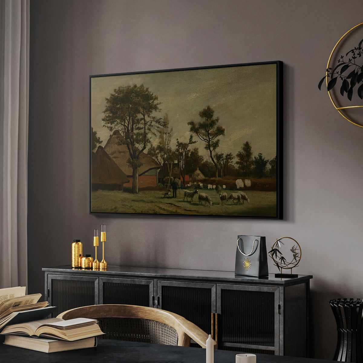 Farmhouse, c. 1865-1875 - Floater Framed Canvas Print