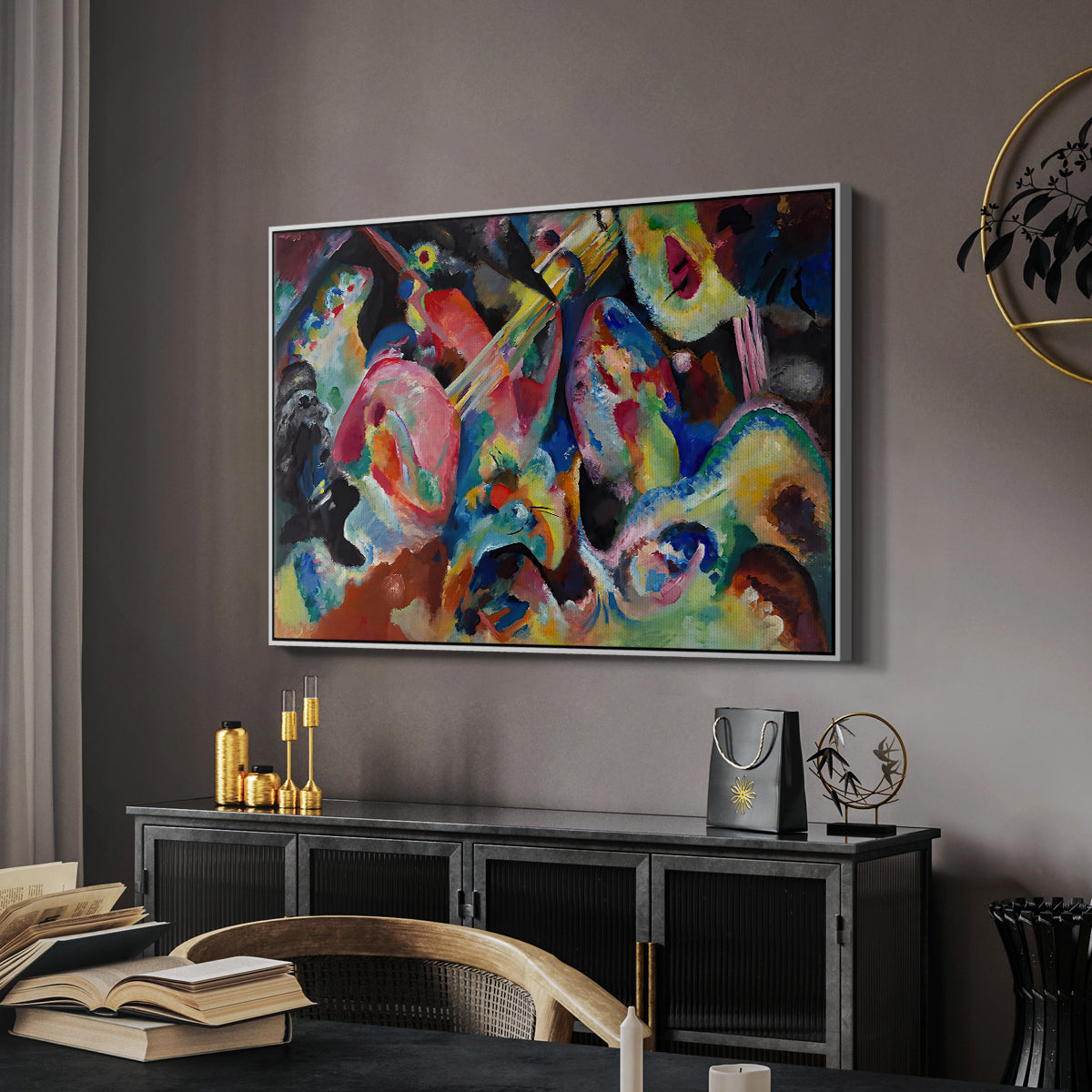 Improvisation. Deluge, 1913 - Floater Framed Canvas Print