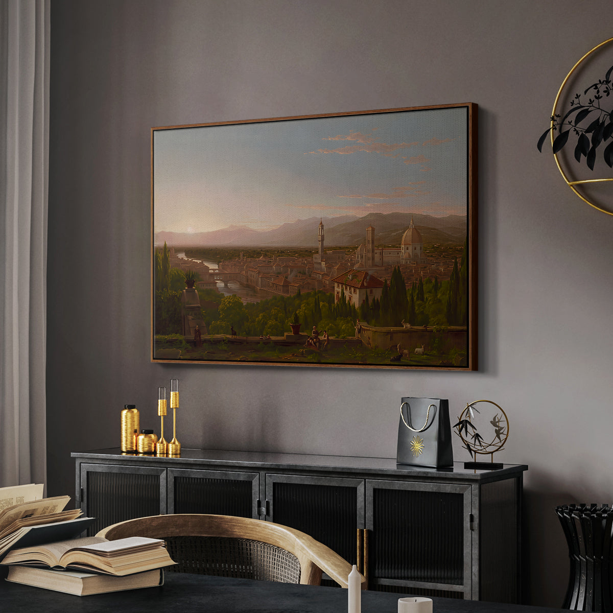 View of Florence from San Miniato, 1837 - Floater Framed Canvas Print