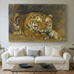 Canvas art print detailing a close study emphasizing texture, centered above a sofa as a large focal wall piece