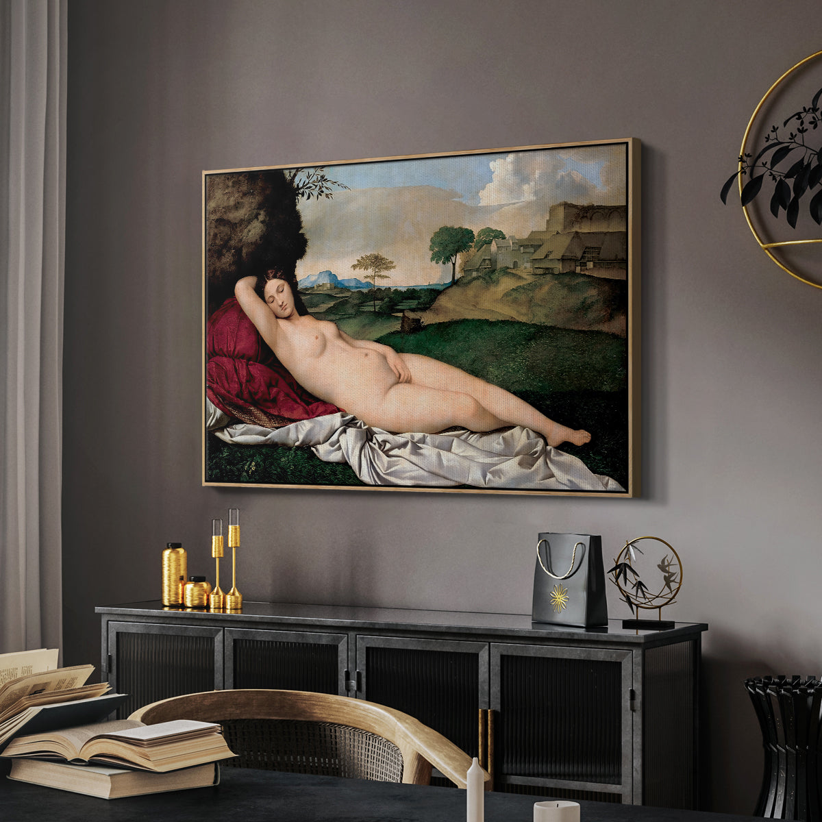Sleeping Venus, c. 1510 - Floater Framed Canvas Print