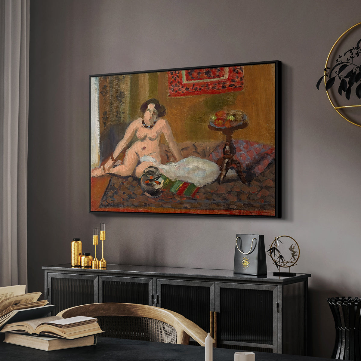 Nude with Goldfish (Nu aux poissons rouges), c. 1922 - Floater Framed Canvas Print