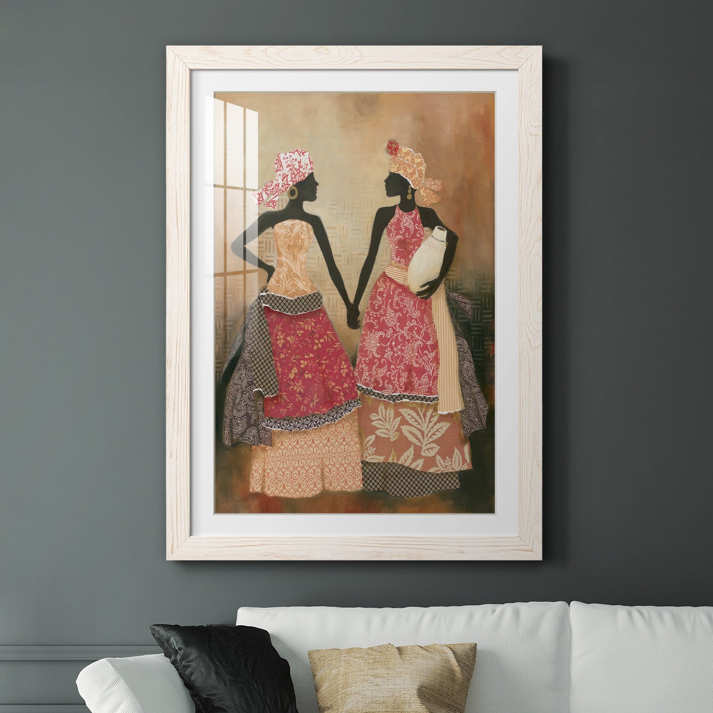 Village Women I - Premium Framed Print - Distressed Barnwood Frame - Ready to Hang