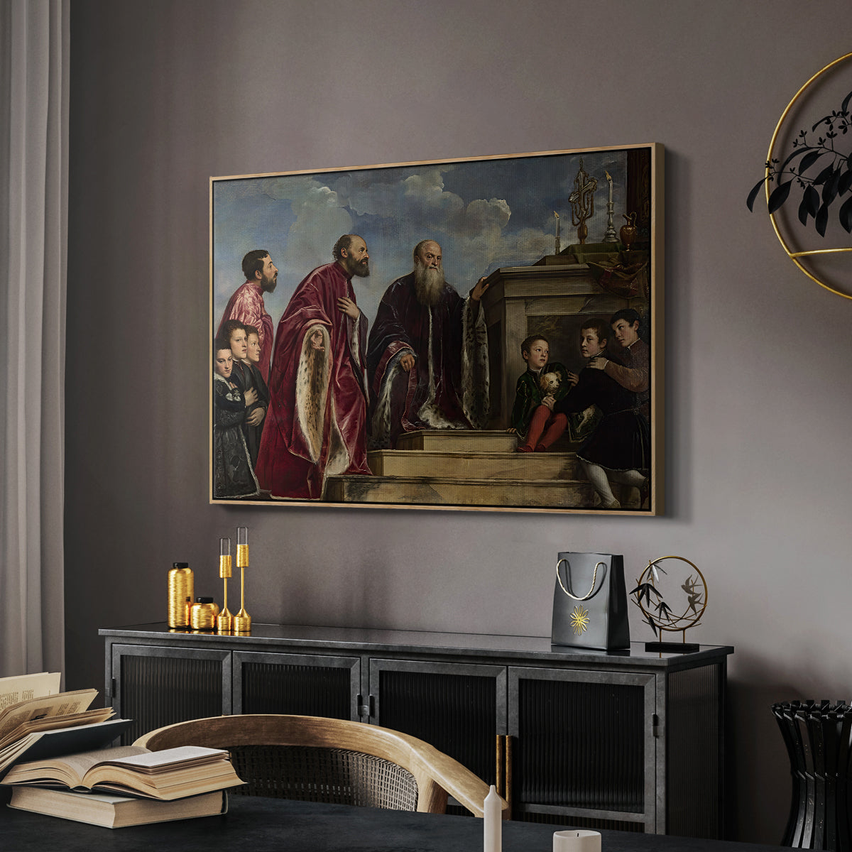 The Vendramin Family Venerating a Relic of the True Cross, c. 1540-1545 - Floater Framed Canvas Print