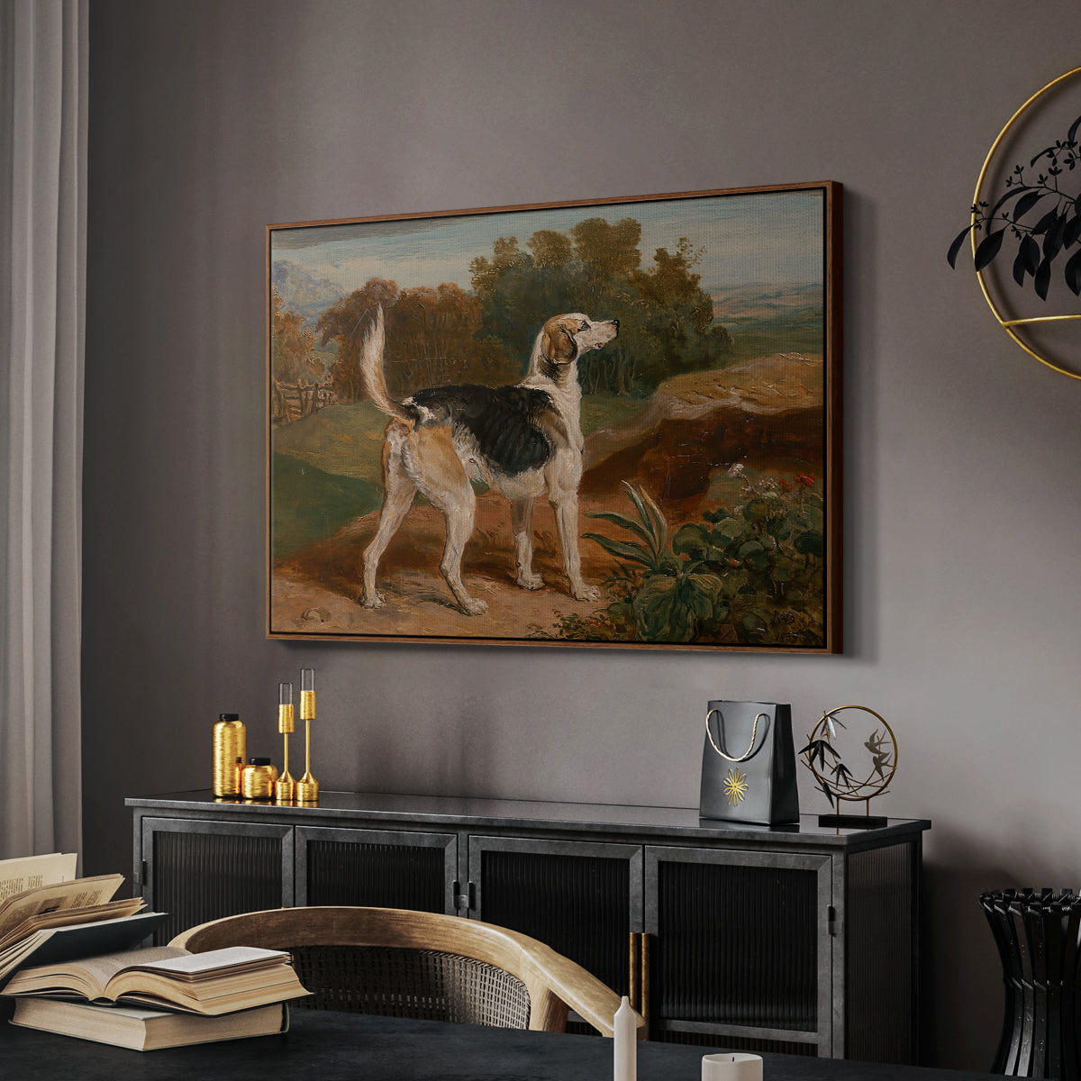 Ravager, One of the Lambton Hounds, 1835 - Floater Framed Canvas Print