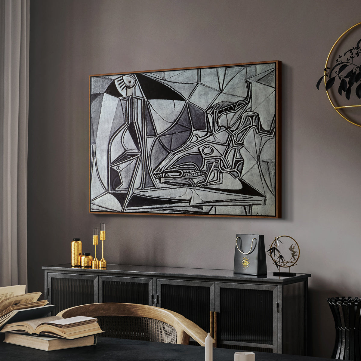 Goat's Skull, Bottle and Candle, 1952 - Floater Framed Canvas Print
