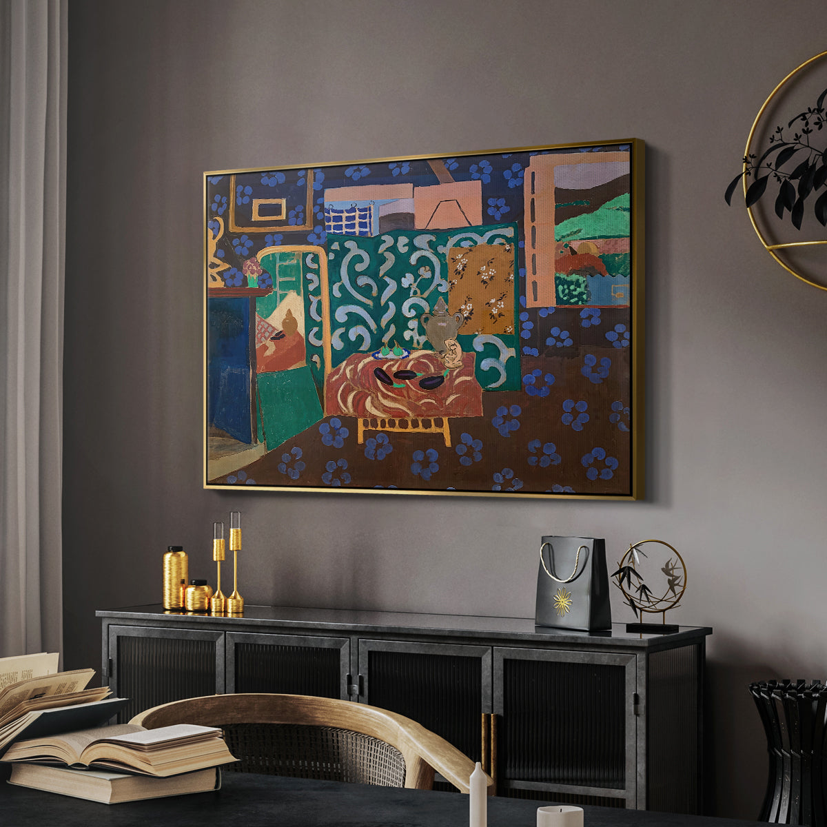 Interior with Aubergines, 1911 - Floater Framed Canvas Print