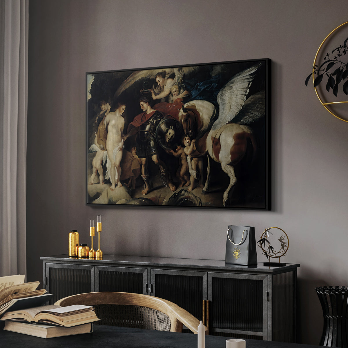 Perseus and Andromeda, c. 1620 - Floater Framed Canvas Print