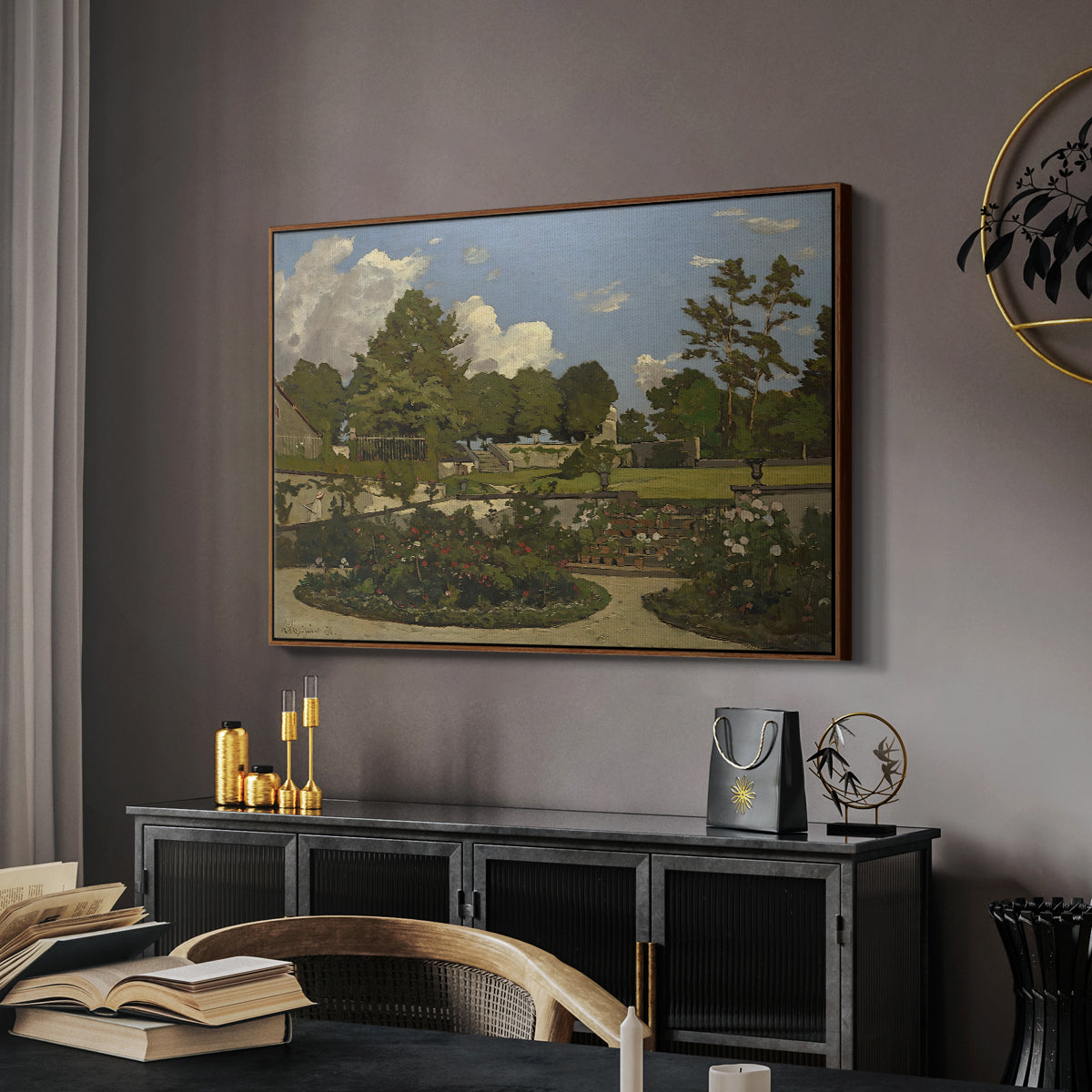 The Painter's Garden at Saint-Privé, 1886 - Floater Framed Canvas Print