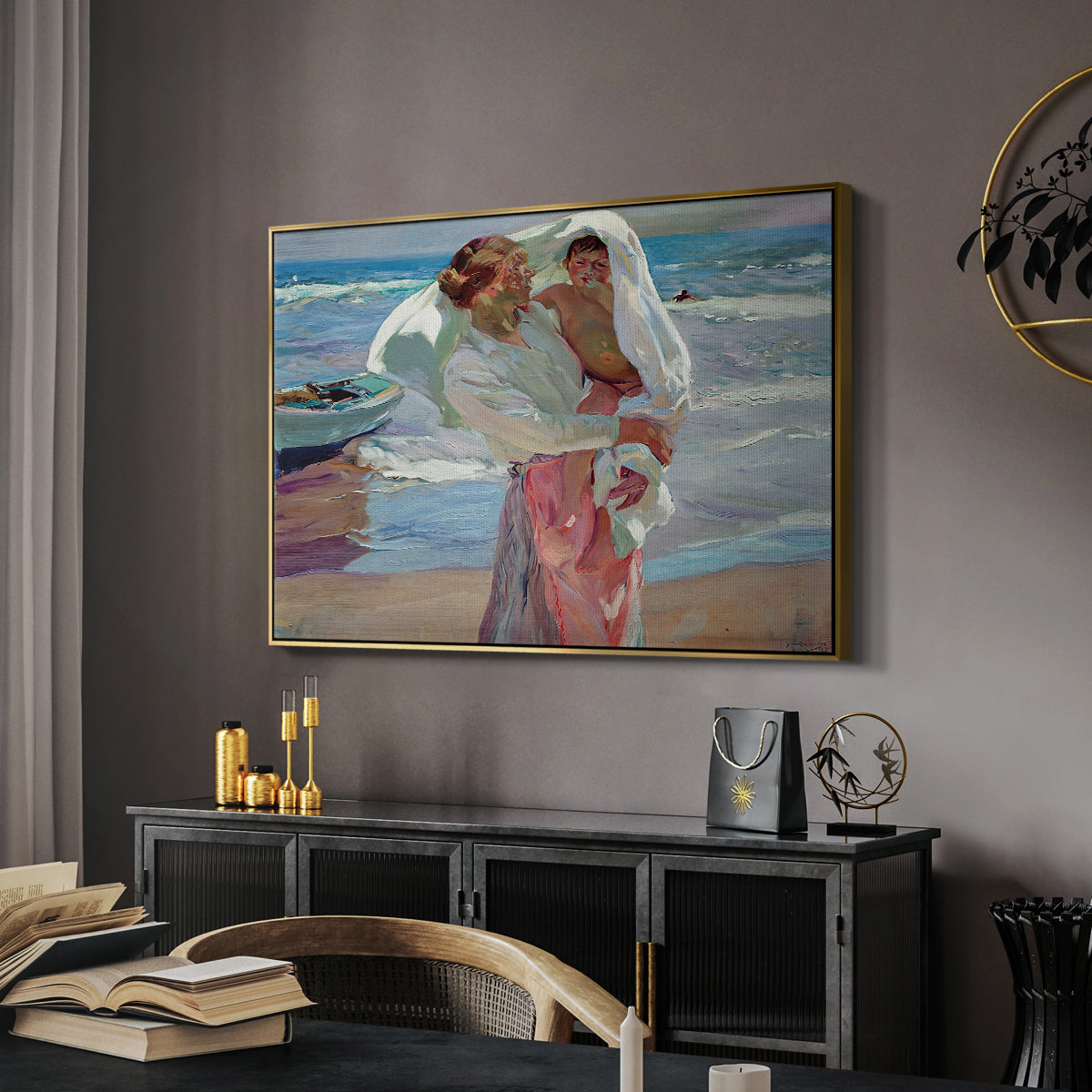 After Bathing, 1915 - Floater Framed Canvas Print