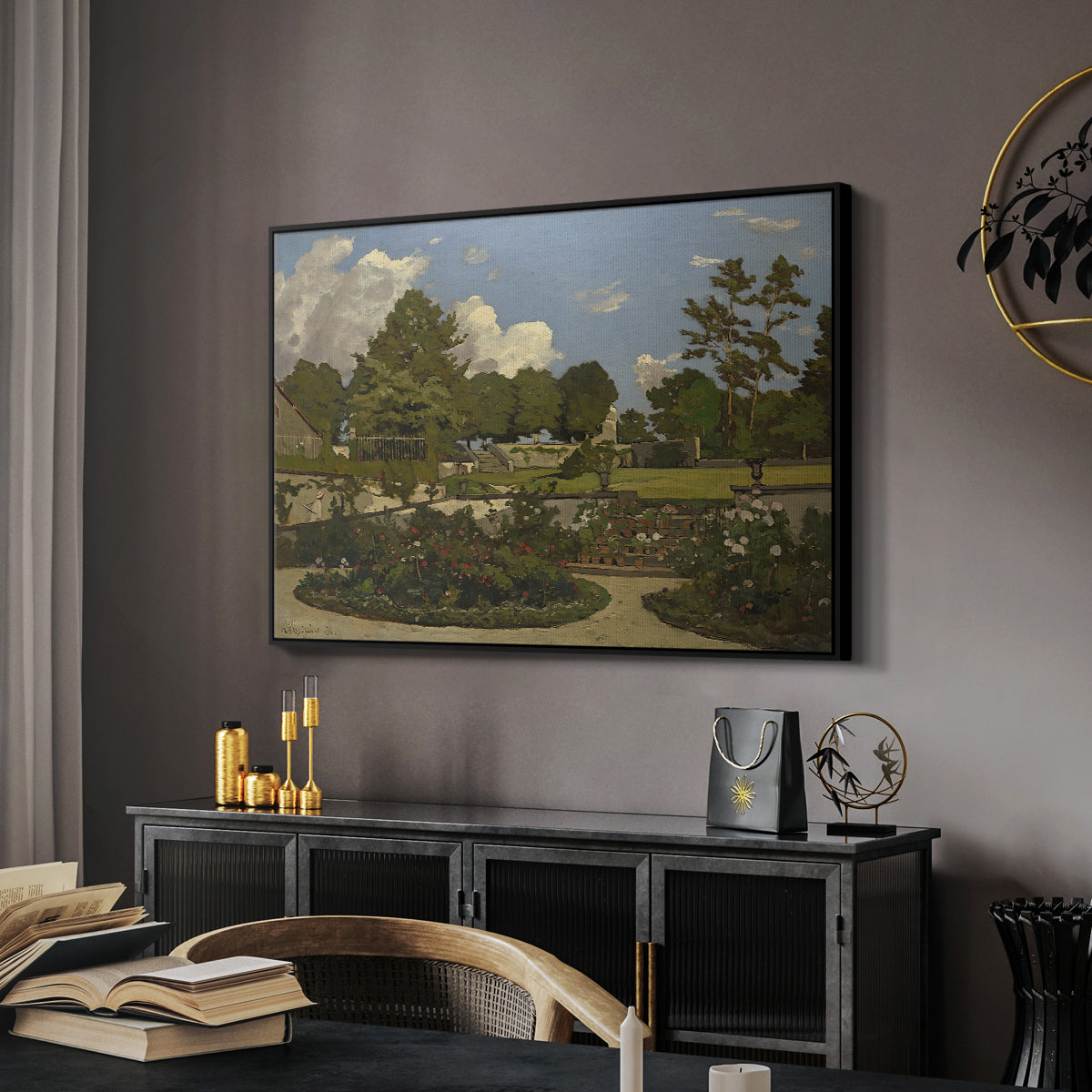 The Painter's Garden at Saint-Privé, 1886 - Floater Framed Canvas Print