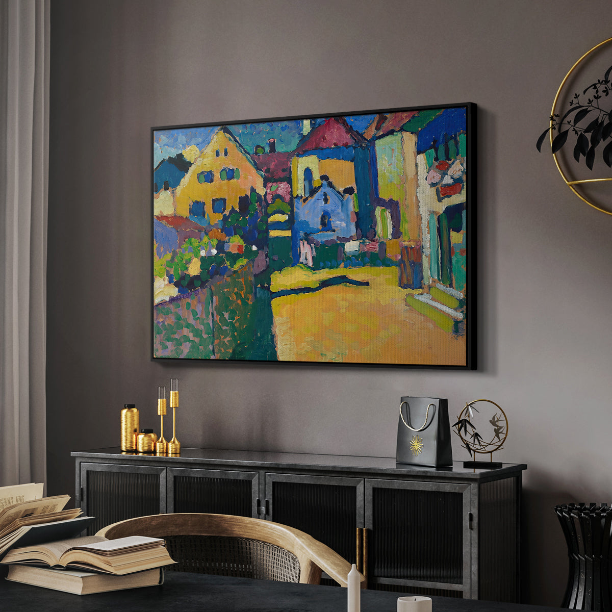Green Lane in Murnau, 1909 - Floater Framed Canvas Print