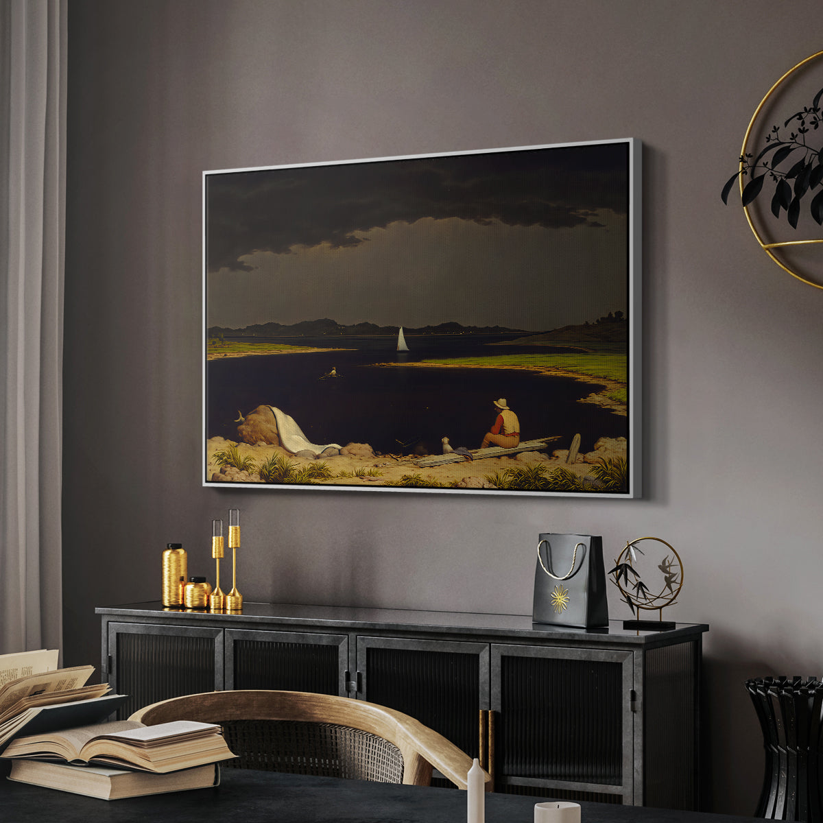 Approaching Thunder Storm, 1859 - Floater Framed Canvas Print