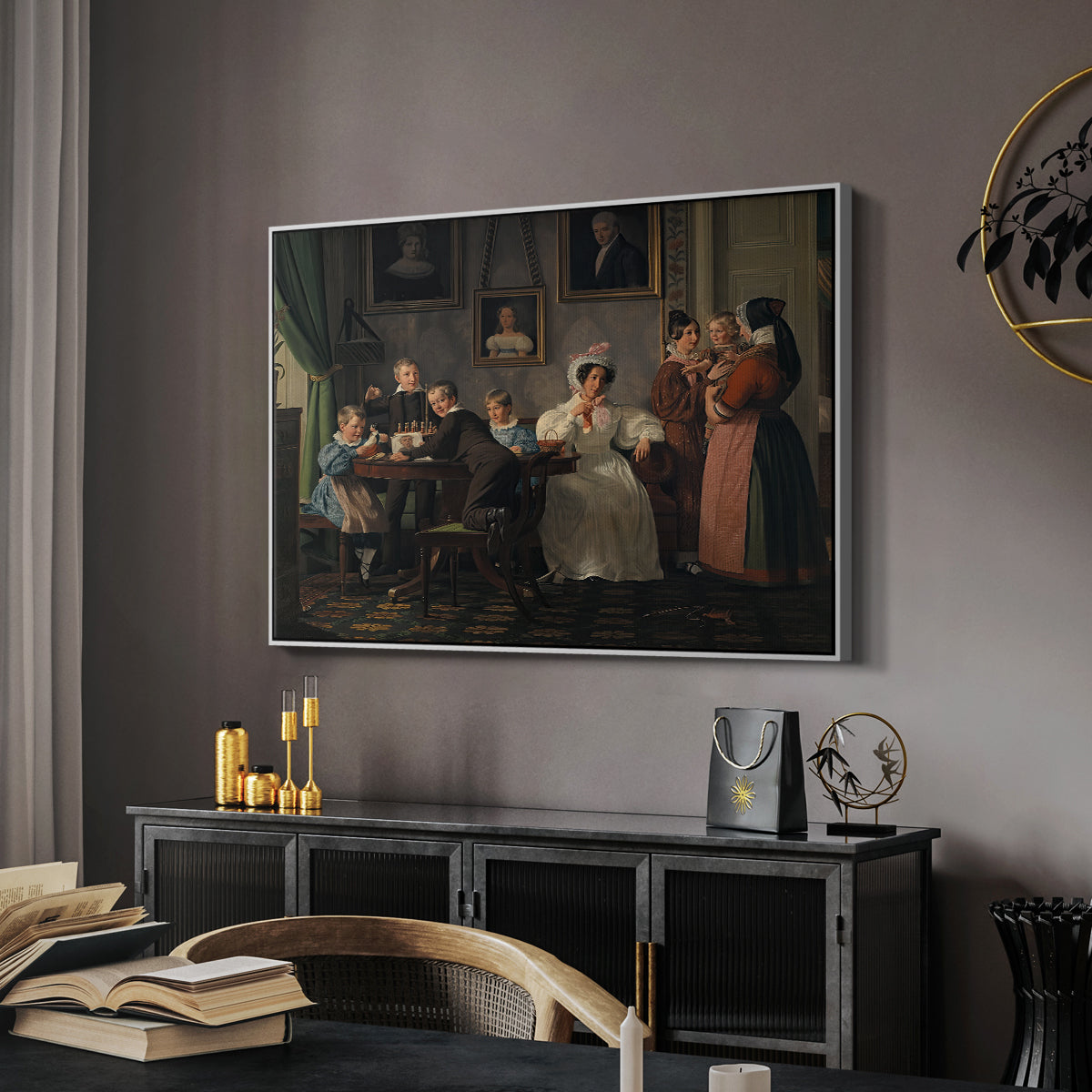 The Waagepetersen Family, 1836 - Floater Framed Canvas Print