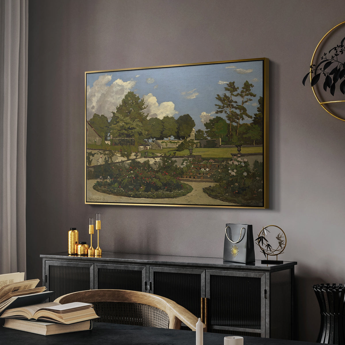 The Painter's Garden at Saint-Privé, 1886 - Floater Framed Canvas Print
