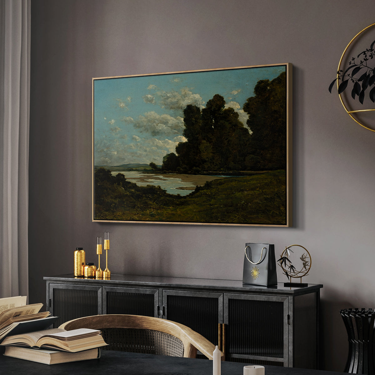 The River Loire at Nevers, 1901 - Floater Framed Canvas Print