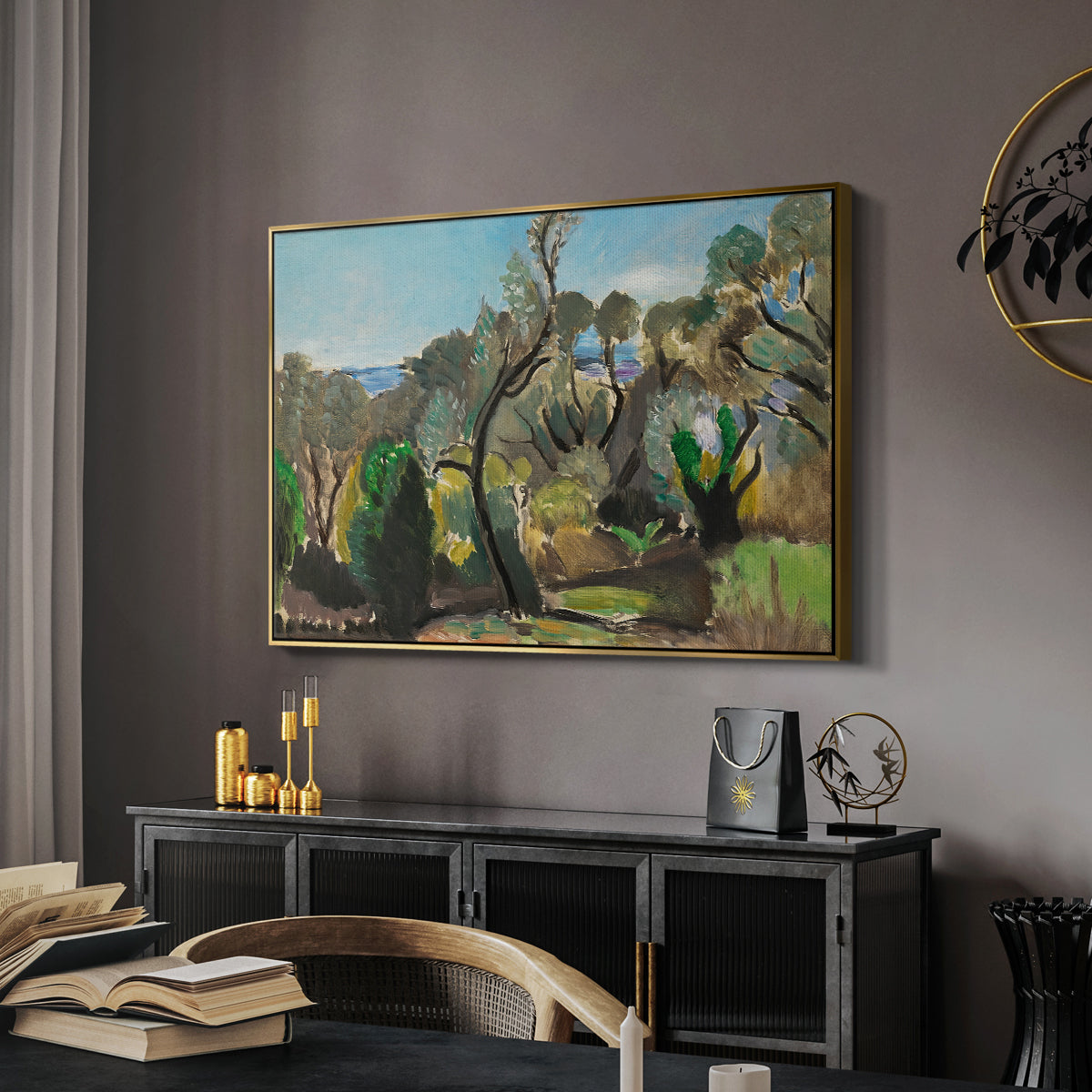 Landscape near Nice, c. 1918 - Floater Framed Canvas Print