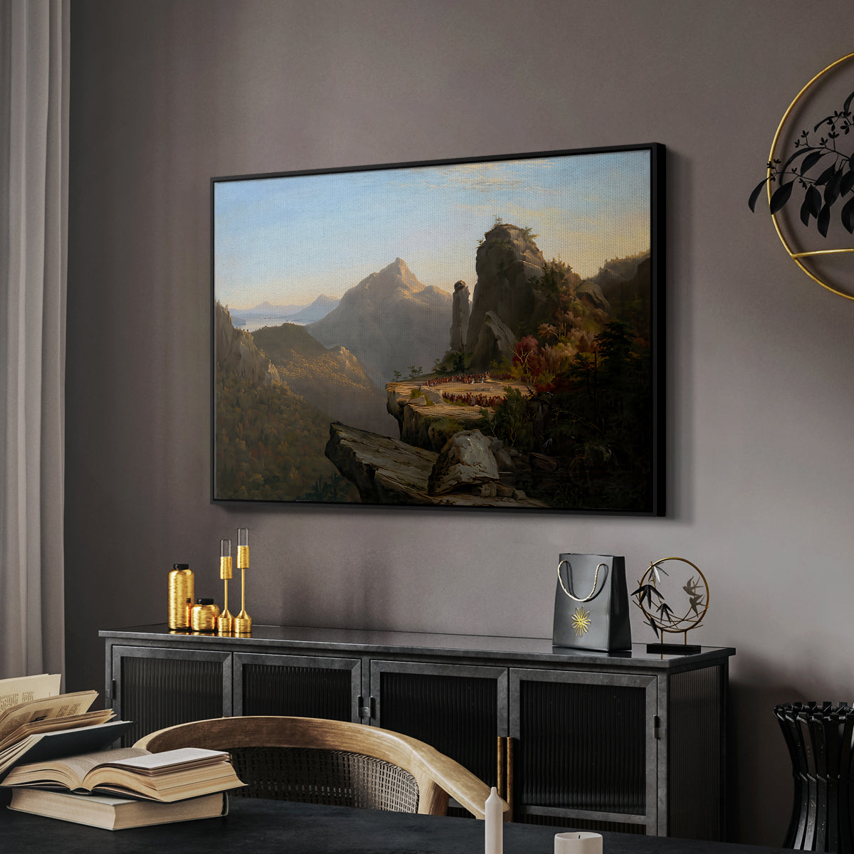 Scene from “The Last of the Mohicans”, 1827 - Floater Framed Canvas Print