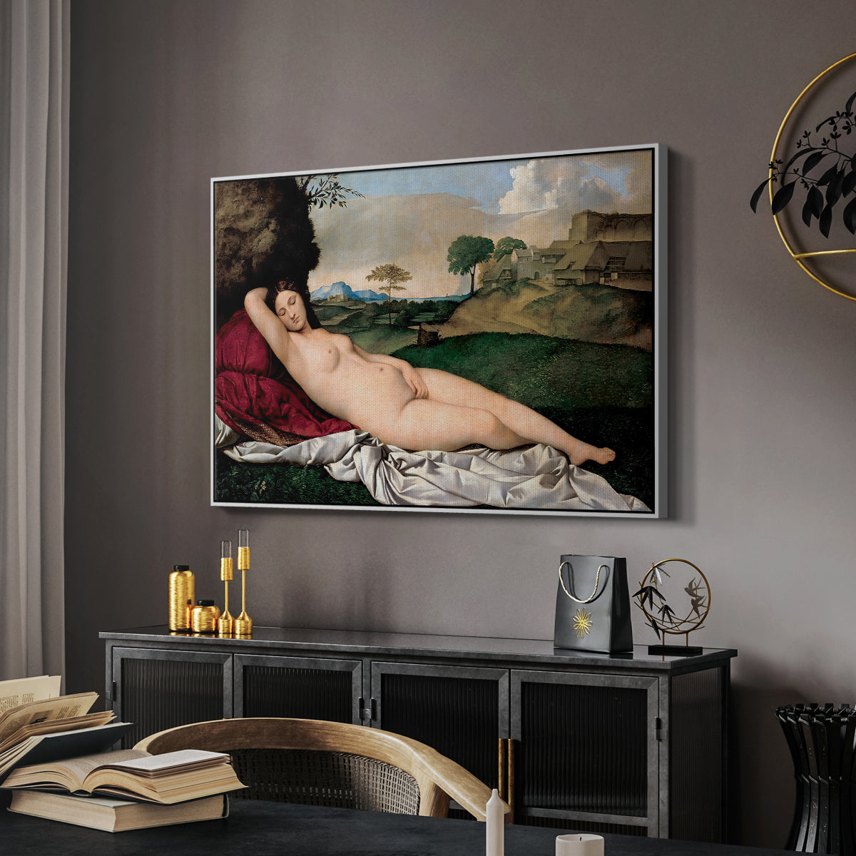 Sleeping Venus, c. 1510 - Floater Framed Canvas Print