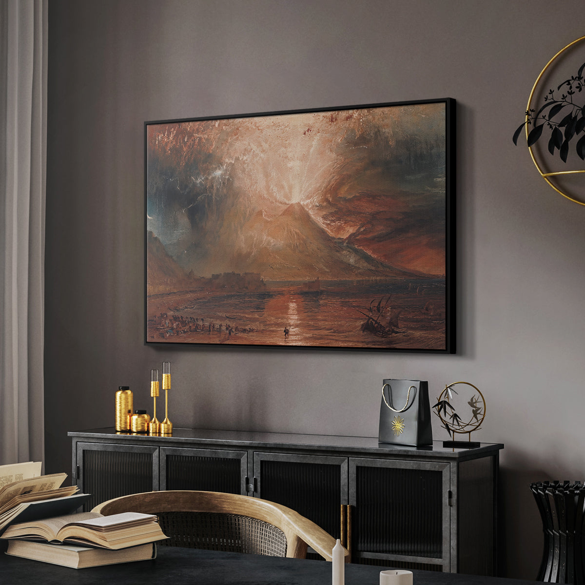 Vesuvius in Eruption, c. 1817 - Floater Framed Canvas Print